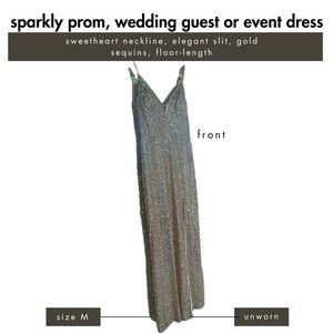 Xtraordinary Gold Floorlength Sequin Prom Dress Dillards Size M